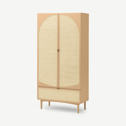 An Image of Emmi Larder Cabinet, Light Caramel & Rattan