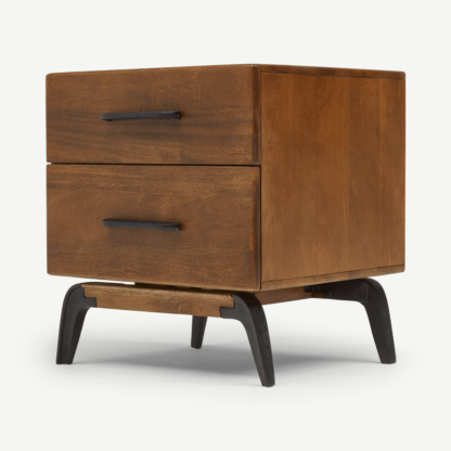 An Image of Lucien Bedside, Dark Mango Wood