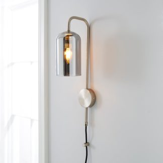 An Image of Palazzo Chrome Easy Fit Plug In Wall Light Satin Nickel