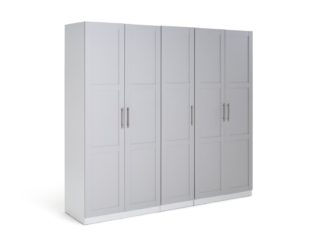 An Image of Habitat Munich 5 Door Framed Wardrobe - Grey