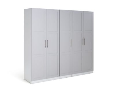 An Image of Habitat Munich 5 Door Framed Wardrobe - Grey