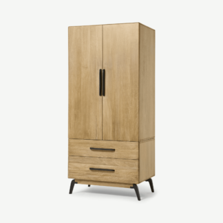 An Image of Lucien 2 Door Wardrobe, Light Mango Wood