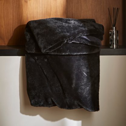 An Image of Silky Soft Faux Fur Recycled Throw Grey