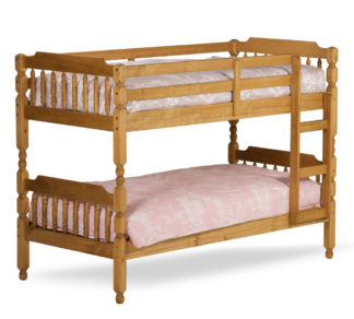 An Image of Colonial Waxed Pine Wooden Bunk Bed Frame - 3ft Single
