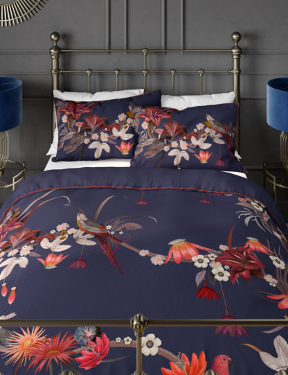 An Image of M&S Pure Cotton Floral Bedding Set