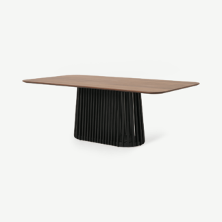 An Image of Zaragoza 8 Seat Dining Table, Walnut & Charcoal Black