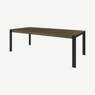 An Image of Corinna 10 Seat Dining Table, Smoked Oak & Black