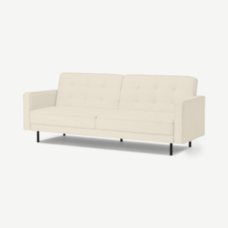 An Image of Rosslyn Click Clack Sofa Bed, Whitewash Boucle