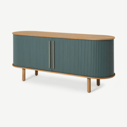 An Image of Tambo Sideboard, Oak & Ocean Blue