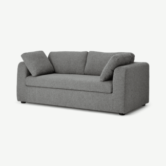 An Image of Mogen 3 Seater Sofa Bed, Steel Boucle