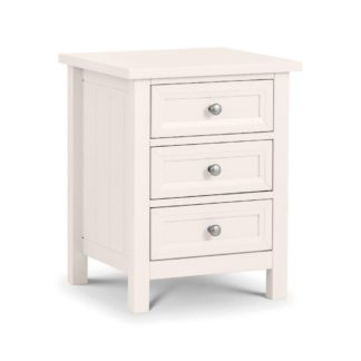 An Image of Maine White 3 Drawer Wooden Bedside Table