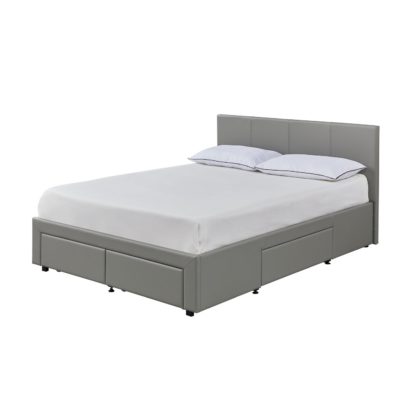 An Image of Habitat Lavendon 4 Drawer Kingsize Bed Frame - Grey