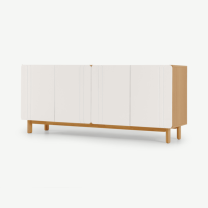 An Image of Asuna Wide Sideboard, Oak & Ivory White