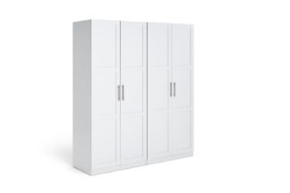 An Image of Habitat Munich 4 Door Framed Wardrobe - White