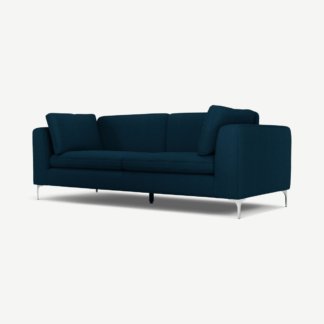 An Image of Monterosso 3 Seater Sofa, Elite Teal with Chrome Leg