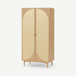 An Image of Emmi Double Wardrobe, Light Caramel & Rattan