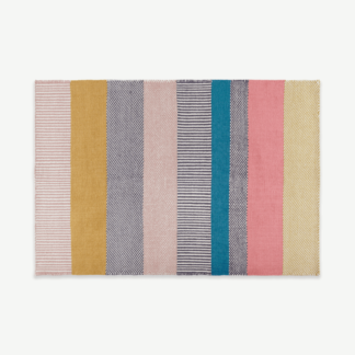 An Image of Malay Wool Stripe Rug, Large 160 x 230cm, Multi