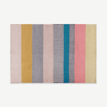 An Image of Malay Wool Stripe Rug, Large 160 x 230cm, Multi