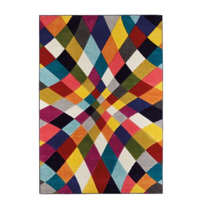 An Image of Spectrum Rhumba Geometric Rug Blue / Pink