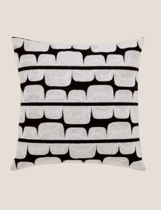 An Image of M&S Scion Pure Cotton Kivi Embroidered Cushion