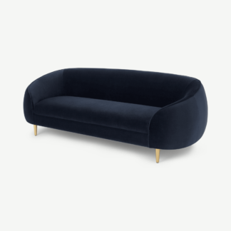 An Image of Trudy 3 Seater Sofa, Royal Blue Velvet