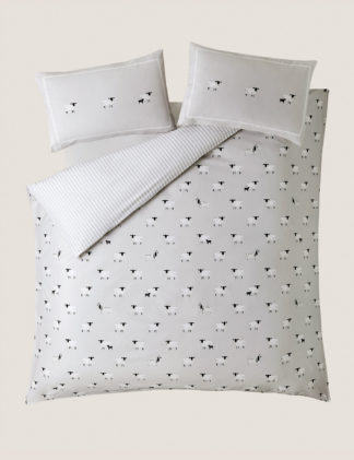 An Image of M&S Sophie Allport Pure Cotton Brushed Sheep Bedding Set