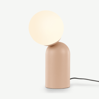 An Image of Vetro Table Lamp, Dusty Nude Pink and Opal Glass