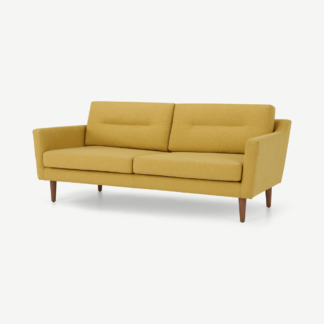 An Image of Walker 3 Seater Sofa, Orleans Yellow