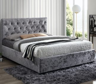 An Image of Cologne Steel Fabric Bed - 4ft6 Double