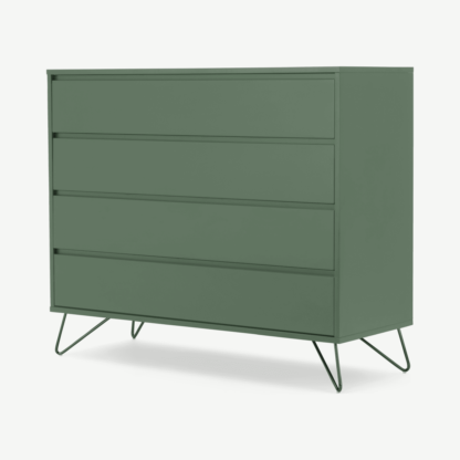 An Image of Elona Chest of Drawers, Fern Green & Black