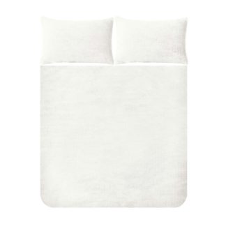 An Image of Snuggle Fleece Bedding Set - Ivory- Double