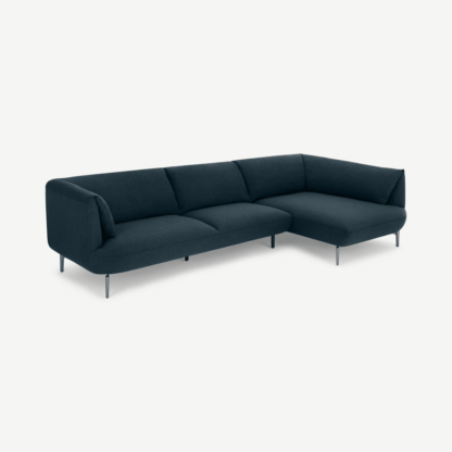 An Image of Inka Right Hand Facing Chaise End Corner Sofa, Aegean Blue