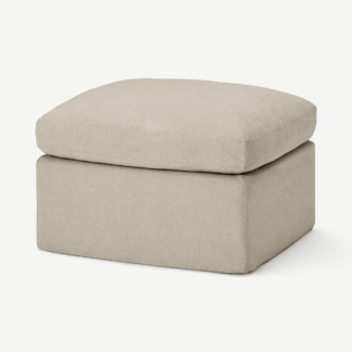 An Image of Samona Single Ottoman Sofa Bed, Natural Cotton & Linen Mix