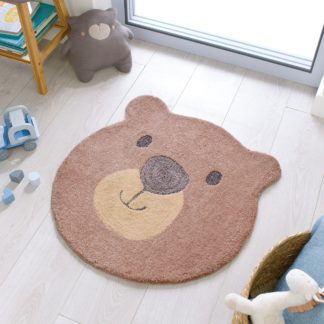 An Image of Bear Face Rug Brown