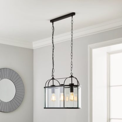 An Image of Hurricane 3 Light Black Ceiling Fitting Black