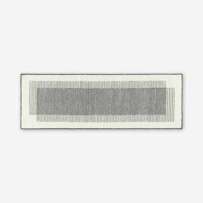 bd9f86f7b4d5993adf3a8f79559d753f344e6f622fd026b3ad5463bf8a7fc7d1-1.png An Image of Caixa Wool Runner, 70 x 200cm, Off White & Black