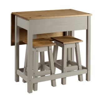 An Image of Corona Grey Drop Leaf Table Dining Set Grey