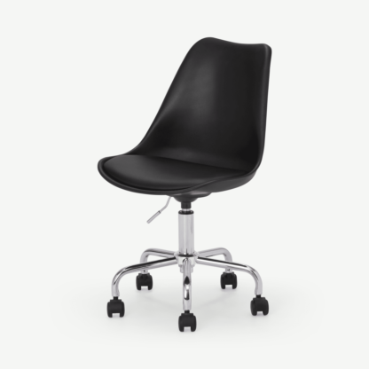 An Image of Deon Office Chair, Black with Chrome Legs