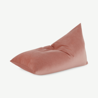 An Image of Andra Bean Bag, Blush Pink Velvet