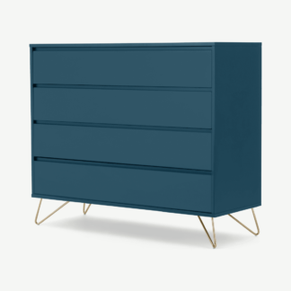 An Image of Elona Chest Of Drawers, Teal and Brass