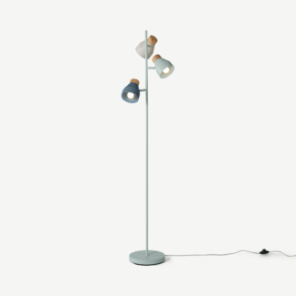 An Image of Albert Floor Light, Duck Egg Muted Grey & Dusk Blue