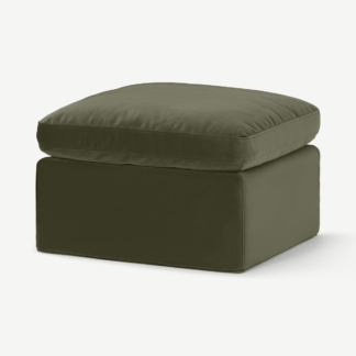 An Image of Samona Single Ottoman Sofa Bed, Pistachio Green Recycled Velvet