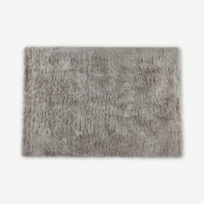 An Image of Erin Deep Pile Rug, Large 160 x 230cm, Warm Grey