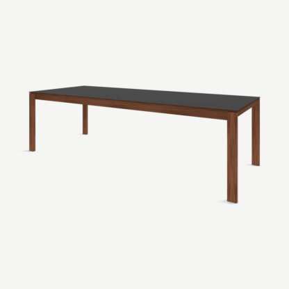 An Image of Corinna 12 Seat Dining Table, Grey HPL & Walnut