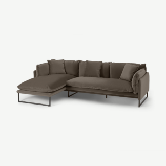 An Image of Malini Left Hand Facing Chaise End Sofa, Latte Velvet