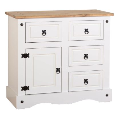 An Image of Corona Pine White Sideboard White/Brown