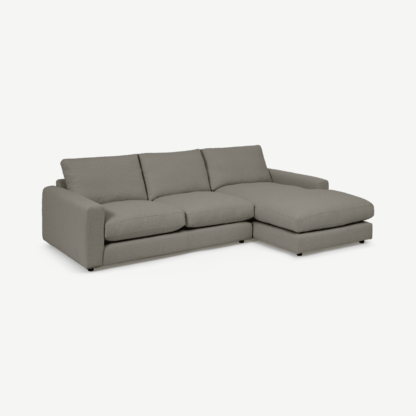 An Image of Arni Right Hand Facing Chaise End Sofa, Dove Grey Boucle