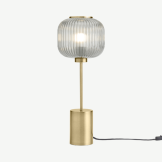 An Image of Briz Table Lamp, Antique Brass & Grey