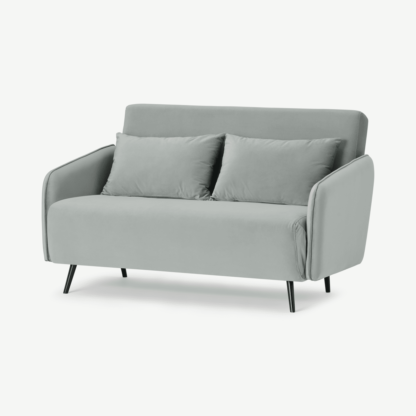 An Image of Hettie Small Sofa Bed, Ice Blue Velvet