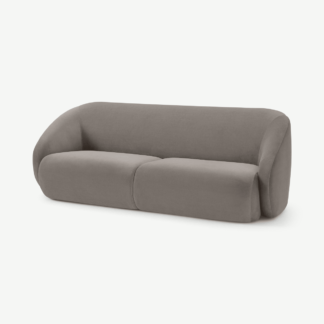 An Image of Blanca 3 Seater Sofa, Alaska Grey Velvet